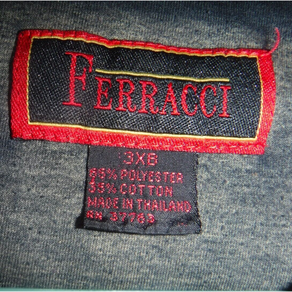 FERRACCI Men's 3-Button Polo Gray Short Sleeve Shirt‎ Big & Tall Size 3XB - Picture 3 of 7